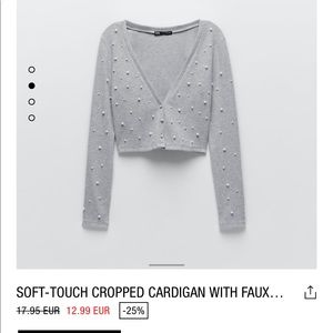 Brand New Zara Pearl Cardigan and Cami